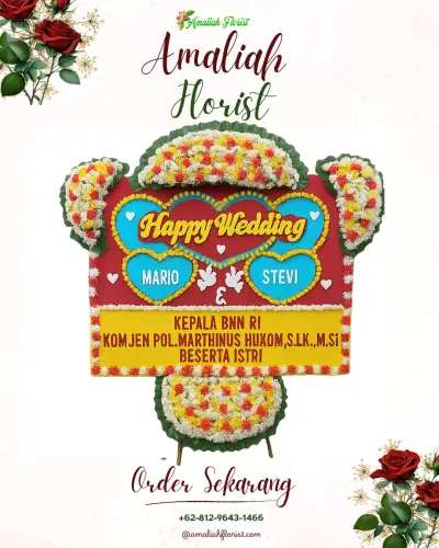 Karangan Papan Bunga Pernikahan di Sei Mati